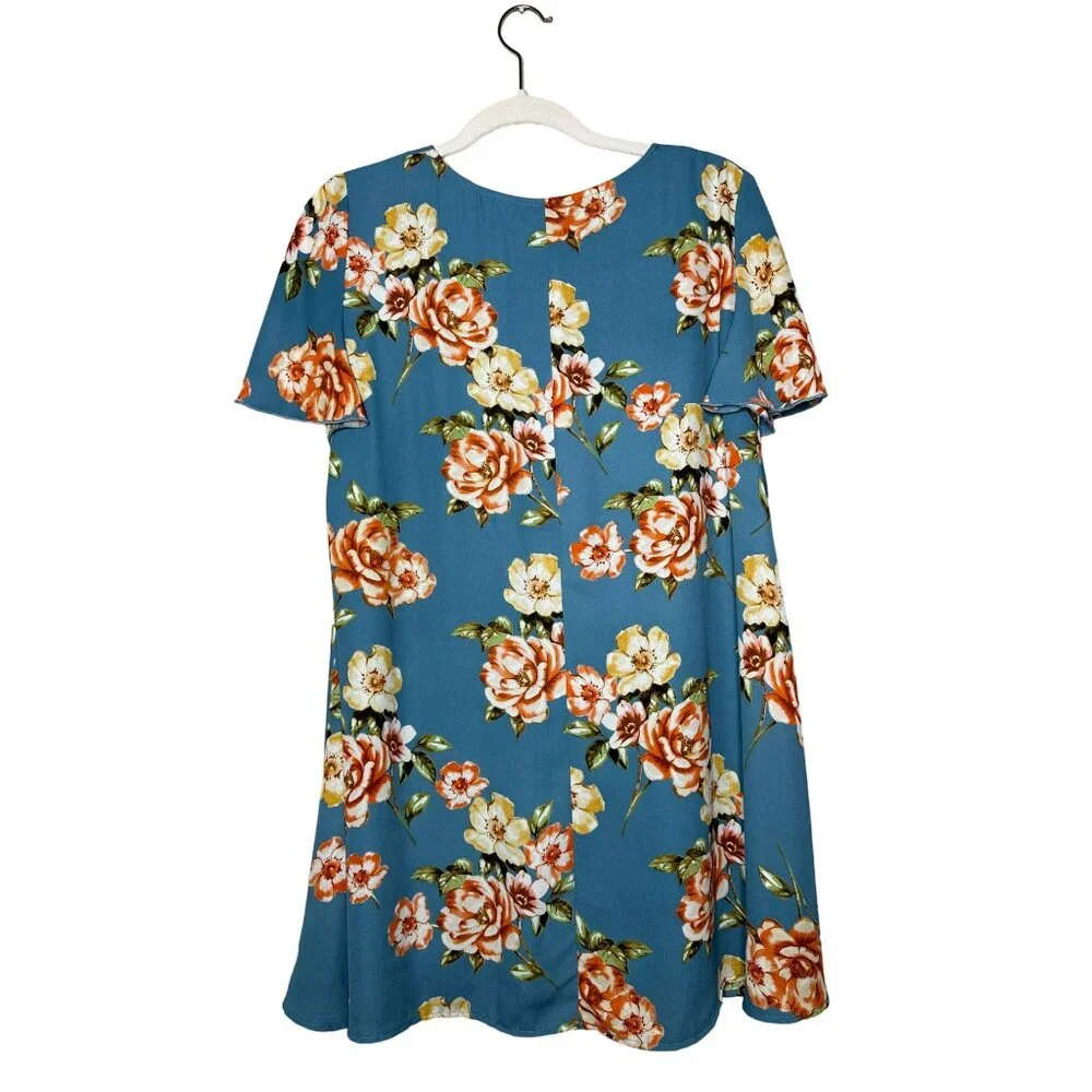 Show Me Your Mumu Kylie Mini Dress Size Medium Prairie Petal Blue Floral - Picture 5 of 9